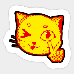 Retro yellow cat Sticker